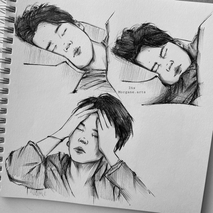 Ballpen sketches #jimin #taehyung #jungkook 