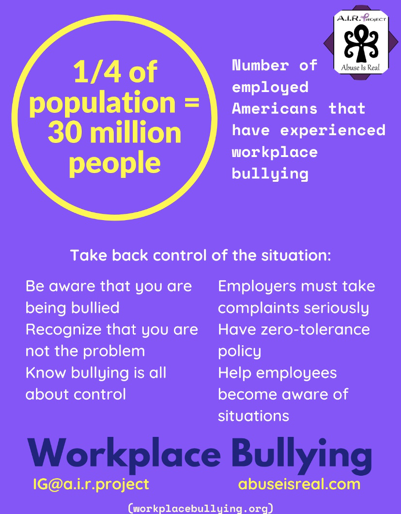 believeyourair's tweet photo. Learn more about workplace bullying here! #airproject #airproject💜 #workplacebullying https://t.co/ZAo6iBBXDg
