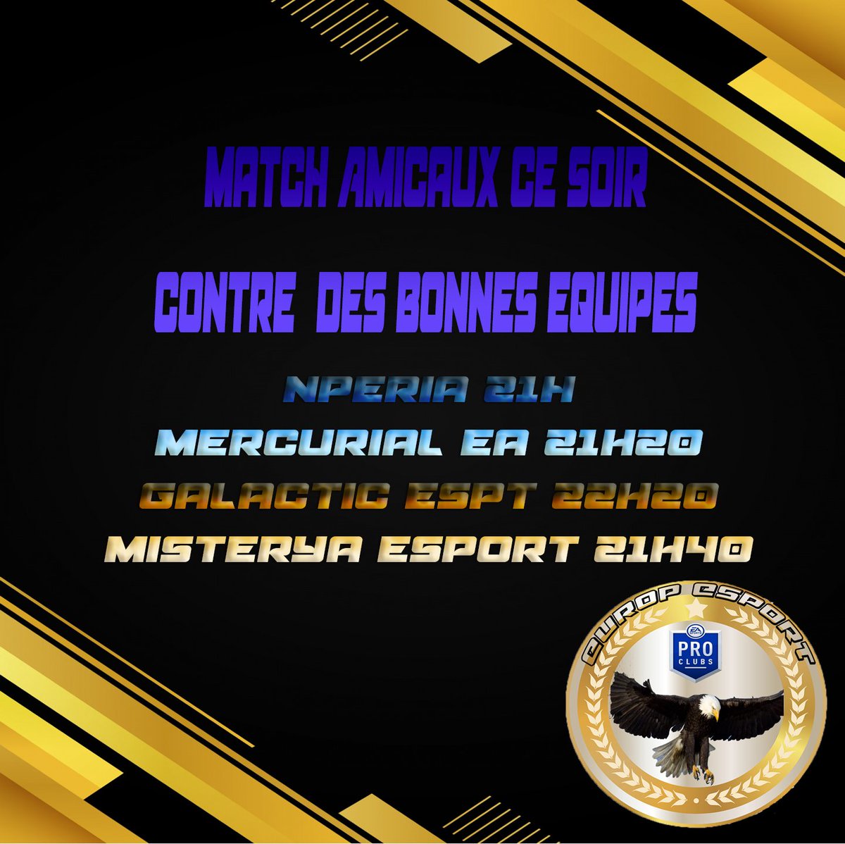 Voilà 4 matchs pour bien se préparer pour la compet