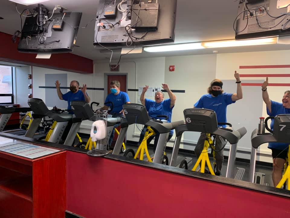 LiquidGymCanada's tweet photo. Alinker Academy class on treadmills! Innovative way to #keepmoving - year round.  #therapy #exercise #rehab #treadmill #Training #MultipleSclerosis #alinker #mobility #alinkeracademy #2Legit2Quit #innovation #ExerciseAtHome https://t.co/PvsLKfclYK