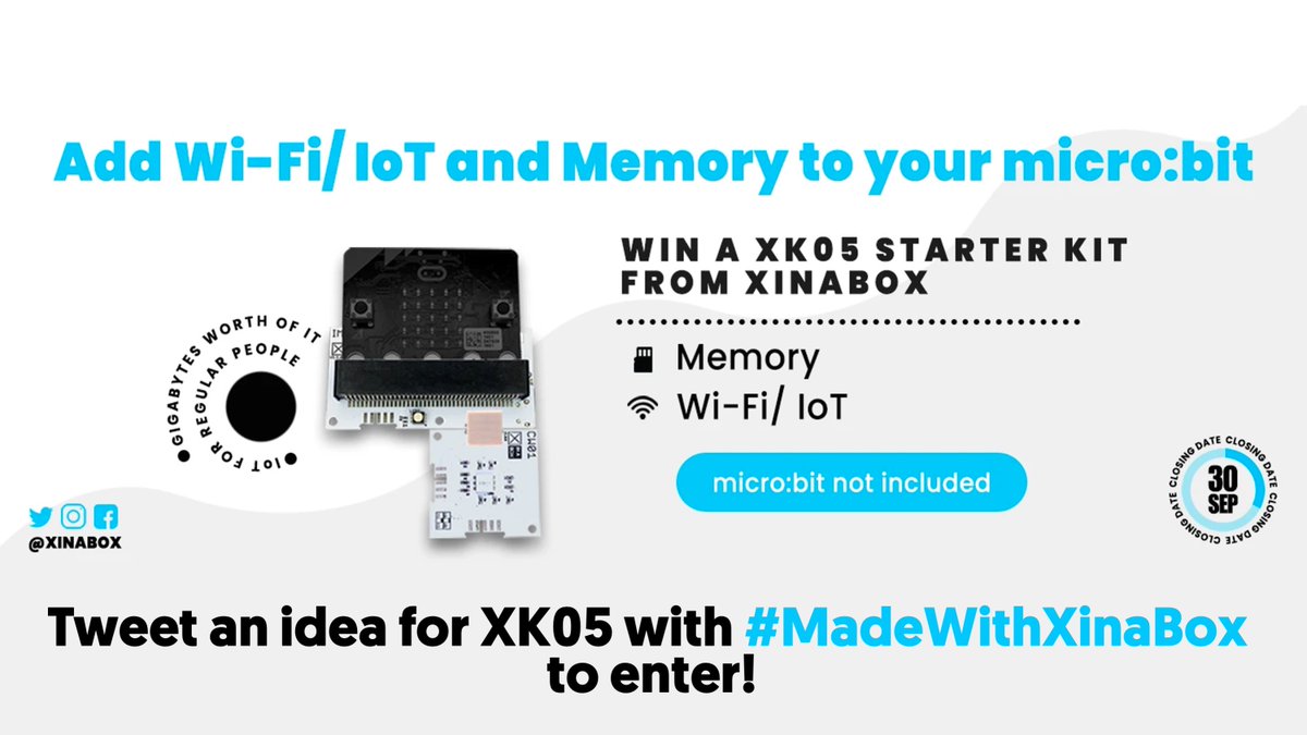 micro_mag's tweet photo. COMPETITION TIME! 🥳

We've got an XK05 Wifi/Memory starter kit to give away courtesy of @XinaBox.

Tweet an idea for the kit with #MadeWithXinaBox for a chance to win!

Ends 30th September https://t.co/wgUxLO5P9D