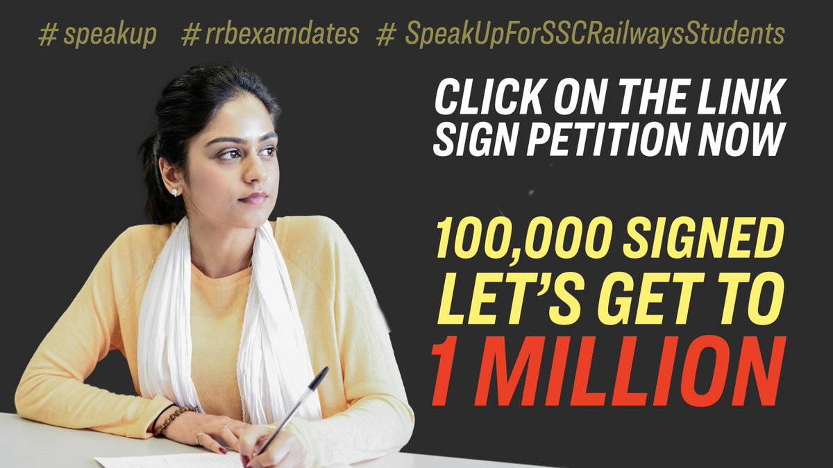 RaMoSirOfficial's tweet photo. Let’s aim for a Million Signatures. 
Sign the Petition and Share with 10! https://t.co/JjV7oF0sxm 

#speakup
#rrbexamdates
#SpeakUpForSSCRailwaysStudents https://t.co/qnEmt4Esd3