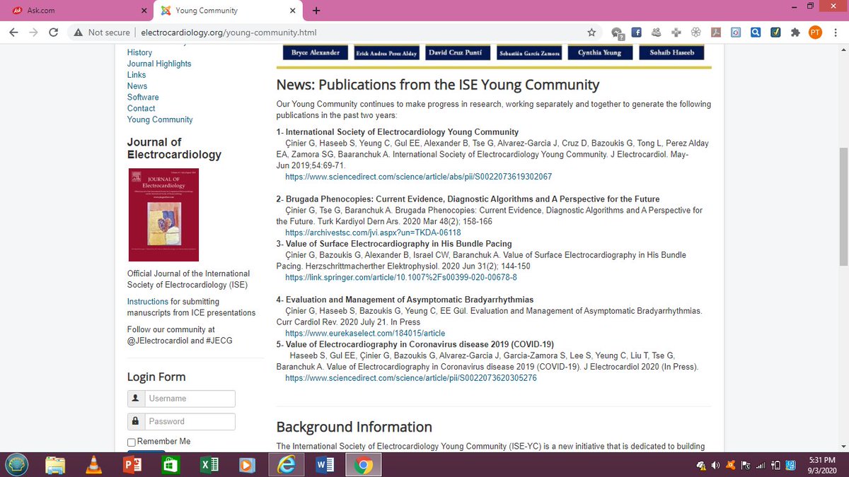 Welcome to the ISE Young Community. Visit: electrocardiology.org/young-communit… A fantastic group of young investigators from all around the world, advancing science even during difficult times. Coordinator: @gokselcinier Some members: @SohaibHaseeb5 @j_alvarezgarcia @sebagz1 @yeung_cynthia
