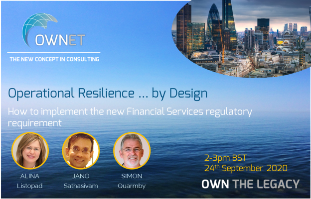 OwnetConsulting's tweet photo. Webinar Registration now open
Operational Resilience … by Design https://t.co/oEYhsZa3RB