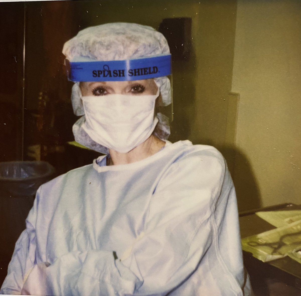 pkl_ldr's tweet photo. My garb in the OR arena; now all nurses in ALL arenas look like this! #happyRetirement4me #HardTimes4all #BeSafeOutThere https://t.co/N7YPzWPuKV