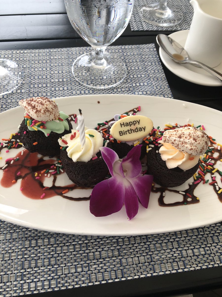 toomuch_reality's tweet photo. We had the best lunch at #brantpointgrill and they gave us each one of these beautiful birthday cupcake plates. https://t.co/kz4wV1UHIA