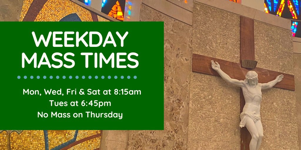 STMoreParish's tweet photo. Weekday Masses will resume on Tuesday, Sept 8. https://t.co/AhvT1ptd0j