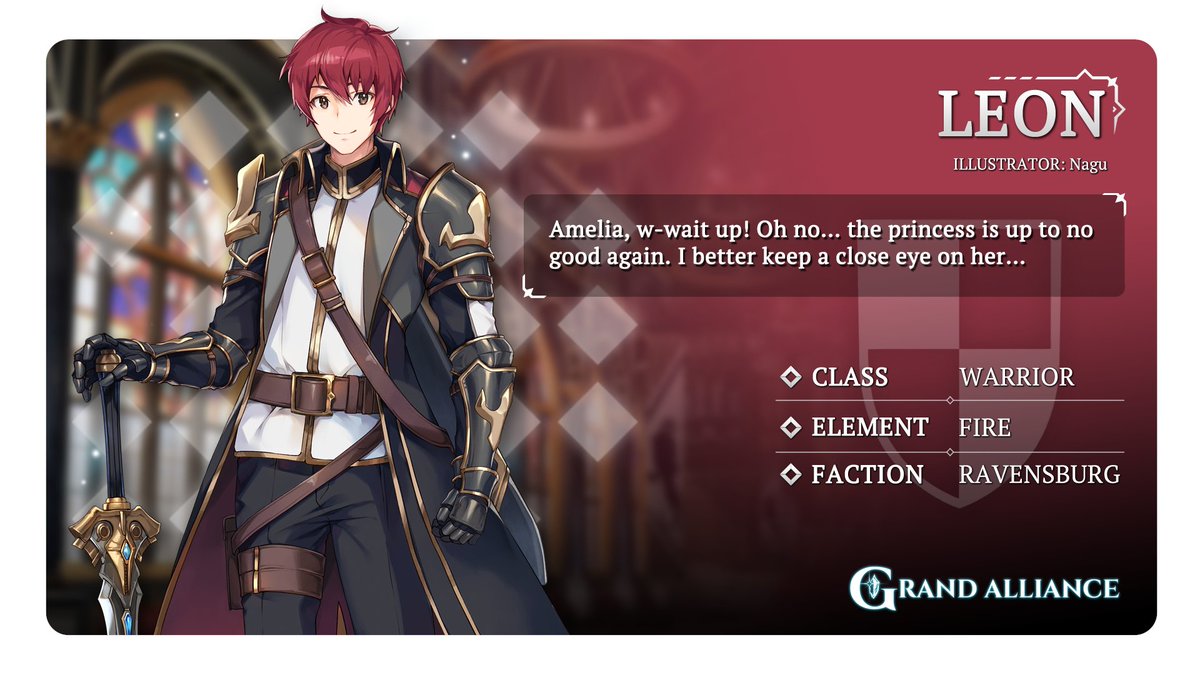 A childhood friend to Amelia and the younger brother of the renowned commander Raphael, Leon has grown accustomed to living in the shadow cast by giants. Hmm… I dunno about that commander though, Heroes! 🤔