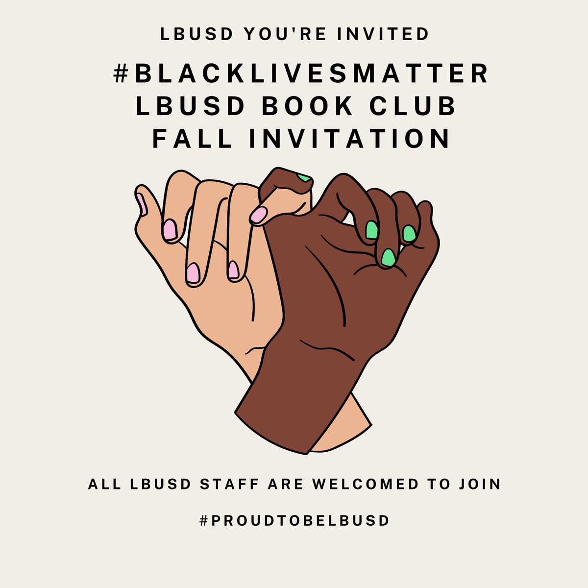 AshleySRhoads's tweet photo. LBUSD Staff! You're invited to join the #BlackLivesMatter LBUSD Book Club. Click on the link below for an invitation with information to sign up. #ProudtobeLBUSD
https://t.co/OIW7vdSaqj https://t.co/Ze5Cyxoyk6