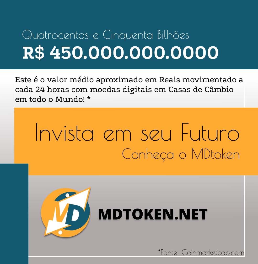 Invista em Blockchain e Moedas Digitais com segurança com o MDtoken Ativo Digital. #mdtoken #bitcoin #blockchain #moedasdigitais #450bilhões #tecnologia #tokens #eth #litecoin #dogecoin #xrp