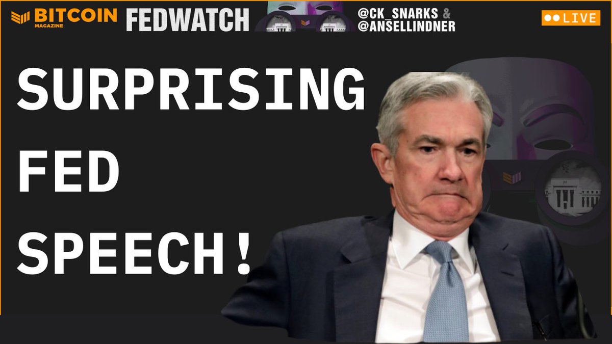BitcoinMagazine's tweet photo. No Drinks in Quarantine this week!

Instead, join @ck_SNARKs and @AnselLindner as they discuss and dissect Fed Chairman Jerome Powell's speech at the Jackson Hole Federal Reserve Meeting! https://t.co/0yN5fsi1e6