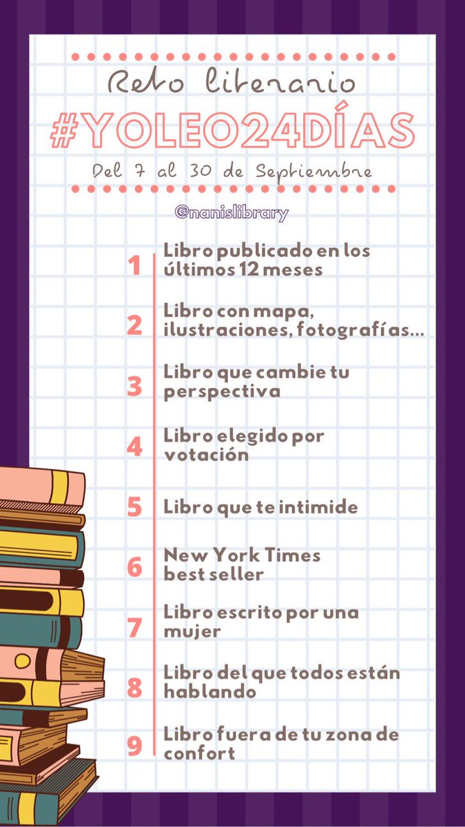NaniValladares_'s tweet photo. ¡Y ya está aquí la tercera edición de #YoLeo24Días ! 😍

Este año no solo tendremos retos de lectura sino que también retos de fotografía. ✨ 
Comenzamos el 7 💕 https://t.co/iWgpRTkZdm