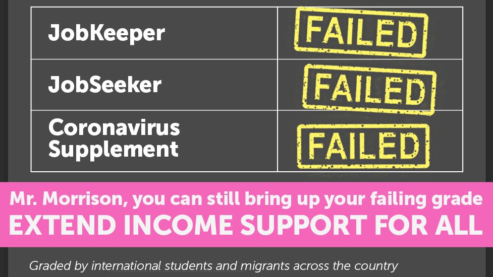colourcodeorgau's tweet image. International students and people on temporary visas are giving this government a fail grade for its financial support during the pandemic. It’s time to extend support for all @ScottMorrisonMP @JoshFrydenberg @AlanTudgeMP @Anne_Ruston #AusGovFail