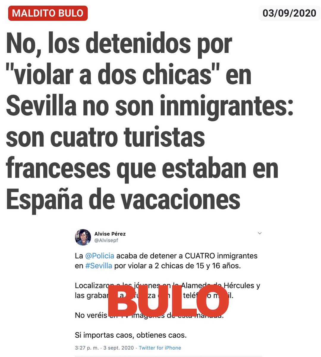 ¿Cómo? ¿Que el tal Alvise se inventa noticias para que su público de ultraderecha eche el rato odiando a los inmigrantes? Alguien que me pellizque POR FAVOR.