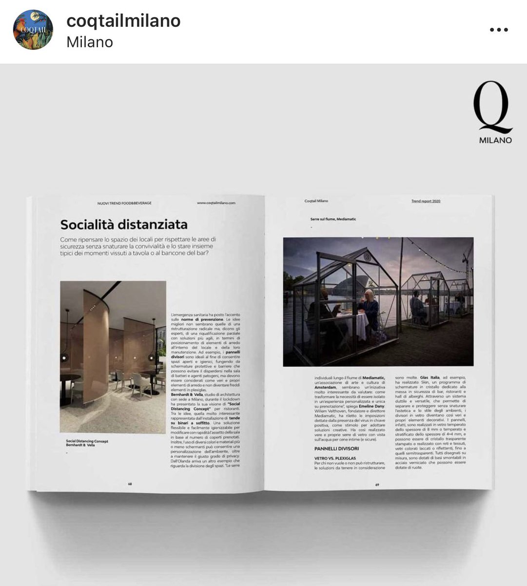 Milano 2020: come è cambiata l’experience del #Food &amp; #Beverage?
Coqtail Milano e Augusto Contract insieme per un’analisi dei #trend.
Una panoramica sul cambio di #abitudini dei #consumatori attraverso il racconto di criticità e buone pratiche adottate dai leader del settore