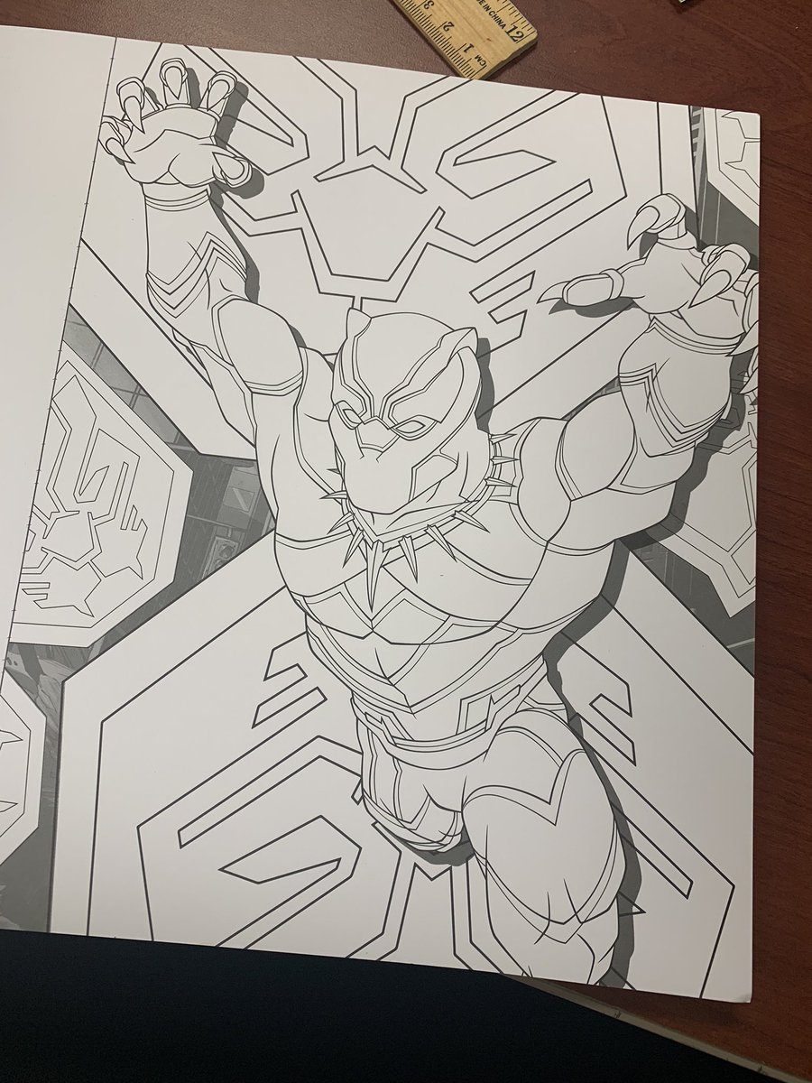Geeology101's tweet photo. I plan on finishing this tomorrow. I’m super impressed with this one, especially because I haven’t been consistently coloring for a minute. Sometimes it’s just all about the feels. #ColorGod #BlackPanther #restinpeacechadwick #WakandaForever https://t.co/F4N3auxwBk
