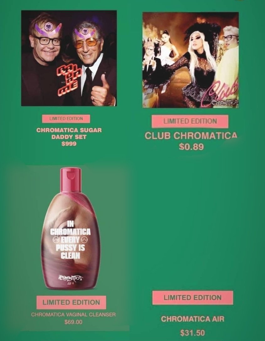Viral_VirajVS's tweet photo. The Chromatica Merchandise, a thread
#Chromatica #ChromaticaTV https://t.co/ia9DrASzhf