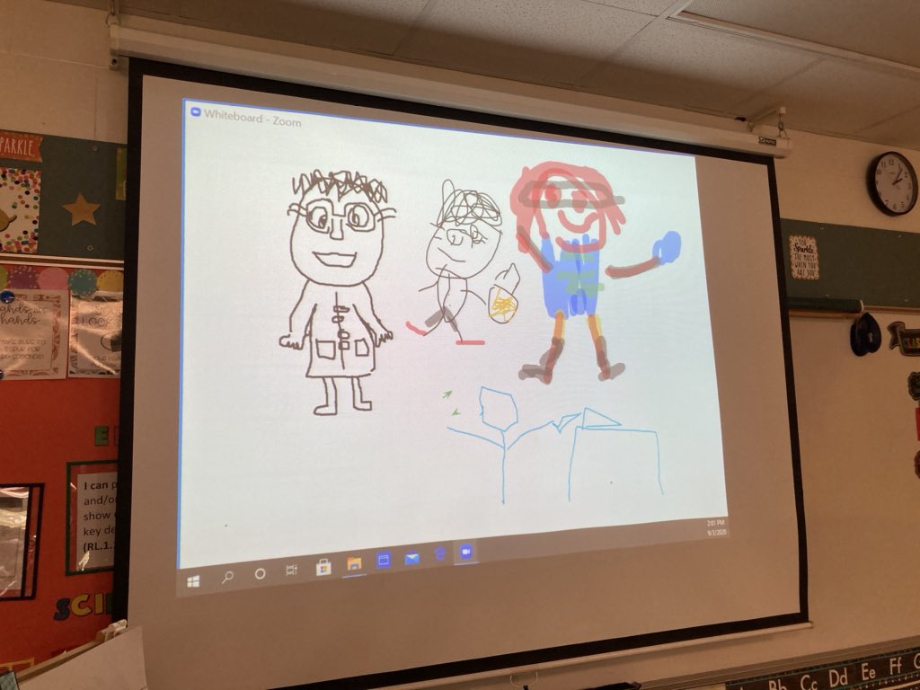 Today my first graders drew themselves as scientist.
