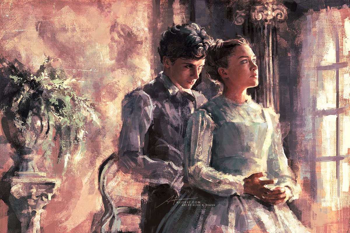 alicexz's tweet image. Recently watched Little Women and wanted to paint every single beautiful frame 🌿