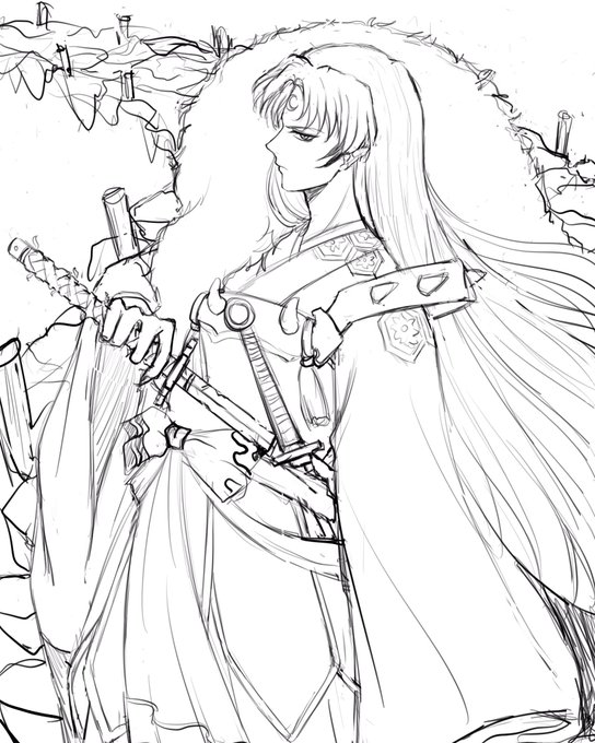 Sesshoumaru commission sketch #inuyasha 