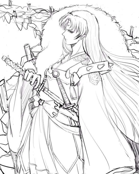 Sesshoumaru commission sketch #inuyasha 