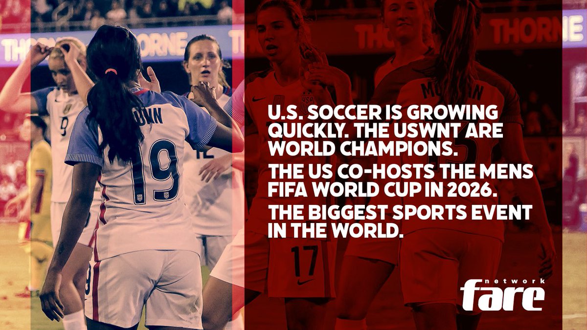 Soccer in the U.S is growing  #USWNT The Men’s World Cup is coming 