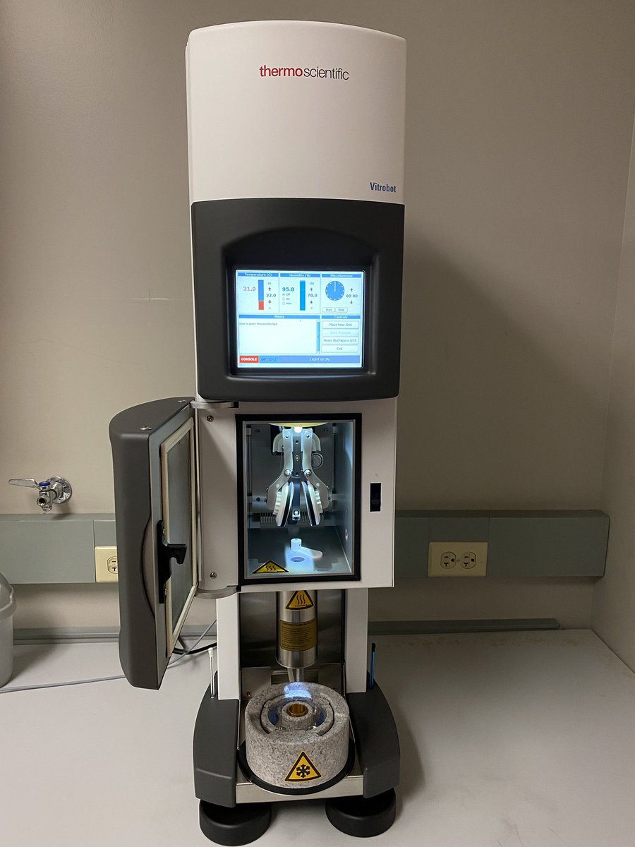 PCF_uiowa's tweet photo. #cryoEM grid plunging...enabled!
Thank you to Dan @thermofisher for getting our #vitrobot installed!
🤩🥳 @IowaMed #UIowaResearch https://t.co/prG6qEDRaP
