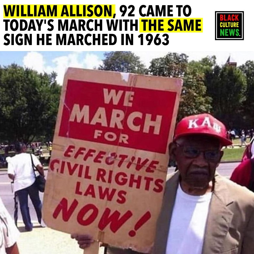 Same man. Same sign. Same protest... 57 years later. We have been fighting the SAME fight for far TOO LONG. William Allison, thank you for fighting along side us. We MUST create change soon!