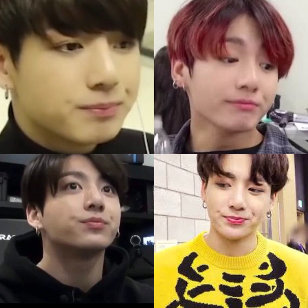 Jungkook’s little pout and side smile dimples 