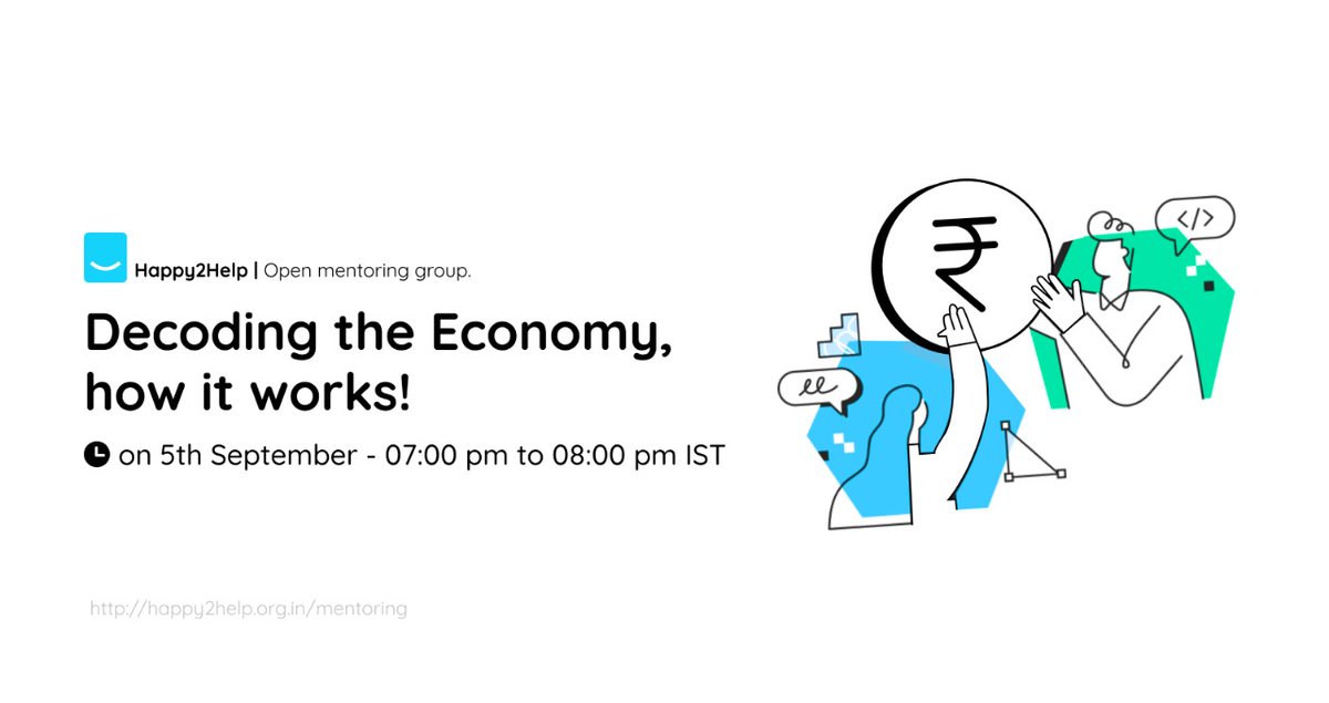 happy2help_'s tweet photo. Hello Everyone, 

Inviting you to free webinar on “Decoding the Economy, how it works!” on Sat Sept 5th, 7.00 pm to 8.00 pm. IST

Please use the calendly link to register for the limited free slots - https://t.co/DDd2bsV3zK

#learning #giving #knowledgesharing #sharingiscaring https://t.co/6fq6c69PSw