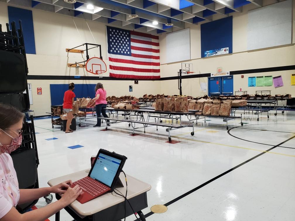 Huge thank you <a href="/traderjoes/">traderjoes</a> for donating bags for our remote students to carry home their school supplies! #jacksonproud #jacksonstrong #community
