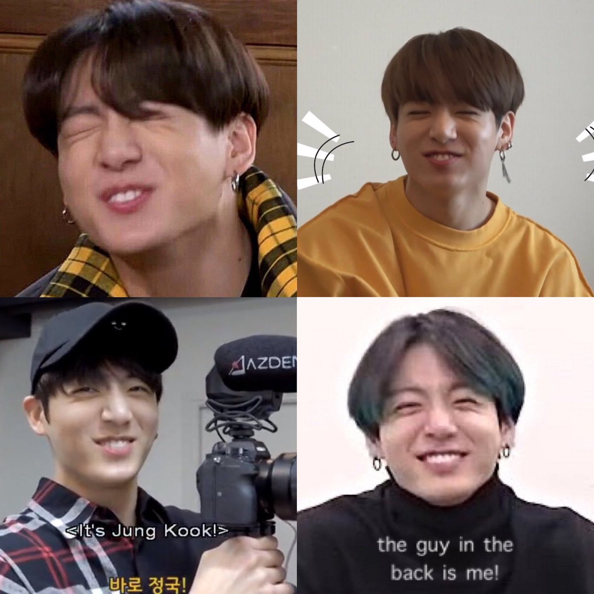 Jungkook’s little habits in moodboards a little thread: Jungkook’s full cheeks and little teeth smile (1/6)