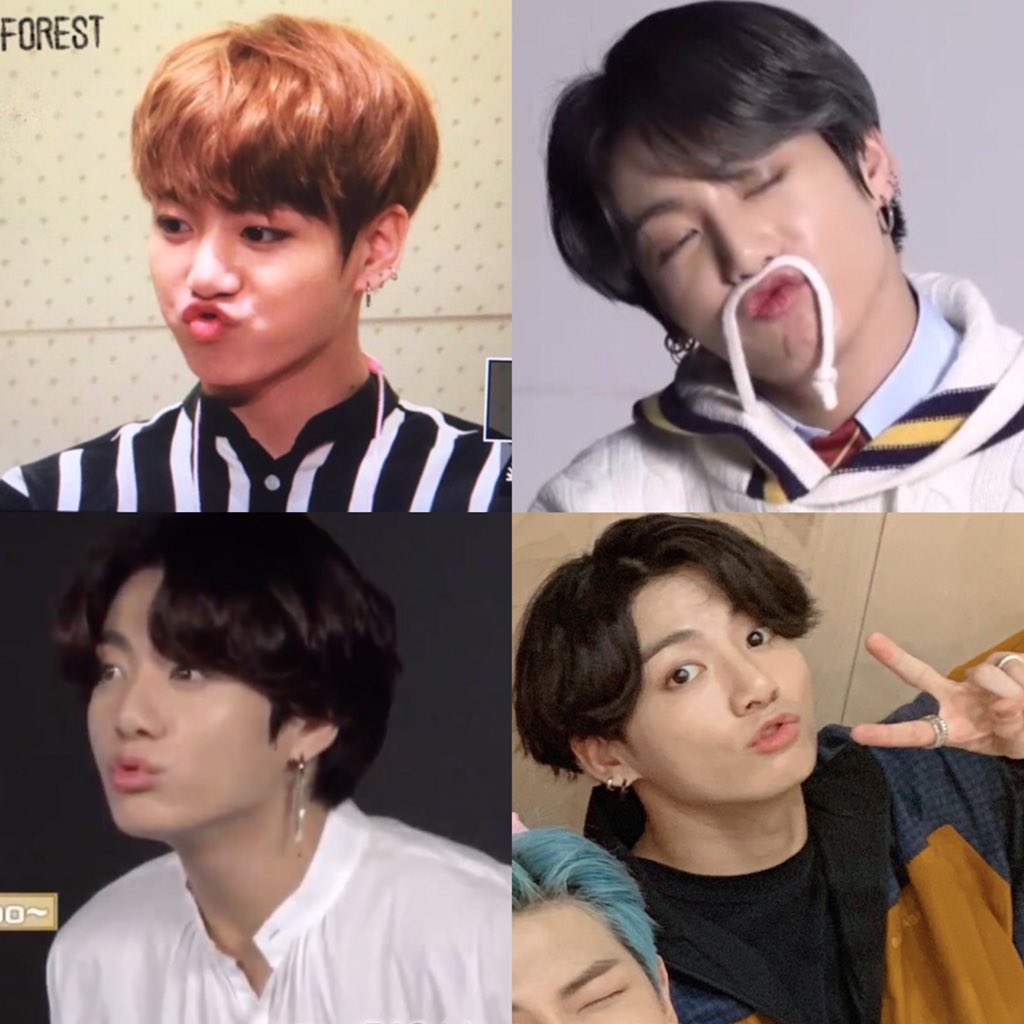 Jungkook’s duck face  and baby pout pt.2 