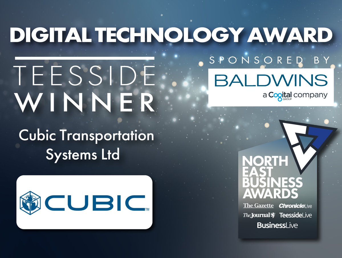 NEBizAwards's tweet photo. The winner of the DIGITAL TECHNOLOGY AWARD at tonights Teesside Business Awards went to....

...@CubicTS  

VERY WELL DONE!!   

And thanks again to @BaldwinsNEast for sponsoring the award #nebizawards20 https://t.co/bOjoxzGwYn