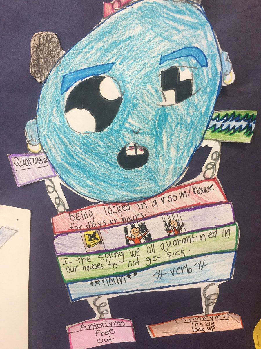 devitt3rd's tweet photo. Watch out!  Vocabulary Robots are moving into the 4th grade classroom @cathedralpk8 Students choose a word that they find interesting, and explore it on a robot.  These just might be the droids you are looking for! https://t.co/2ymoDFWvjt