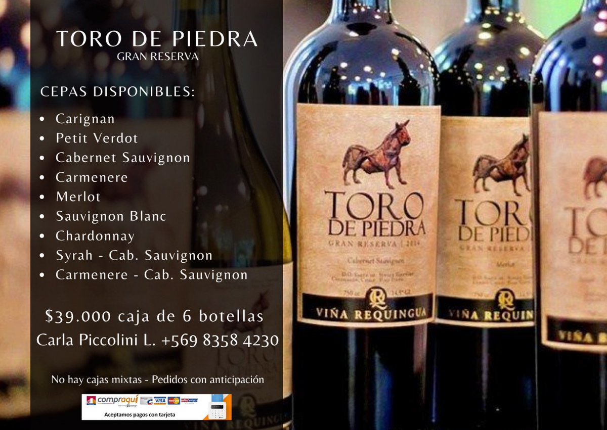 PLANCHADOEXPRSS's tweet photo. Toda la variedad de Toro de piedra a la puerta de tu hogar.
Asegura tu pedido con anticipación  🍷🙋‍♀️🏠

#planchadoexpress #Septiembre2020 #vino #FelizMiercoles #sed https://t.co/ojD1RVS5Ci