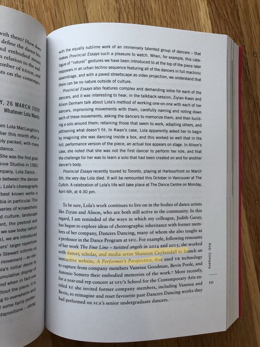 shannonbrooke07's tweet photo. A very interesting read on Vancouver dance history by Peter Dickinson and extremely proud that my name is listed alongside so many talented dance artists and scholars discussed in this book. https://t.co/NqeSGVveuT