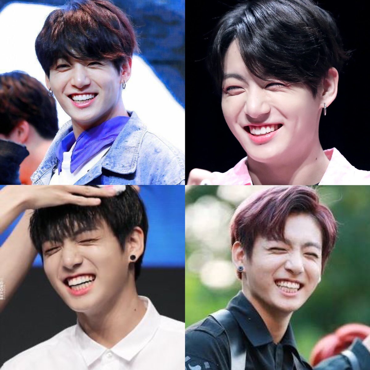 Jungkook’s beautiful eye smile and the habit of covering his nose while he yawns 