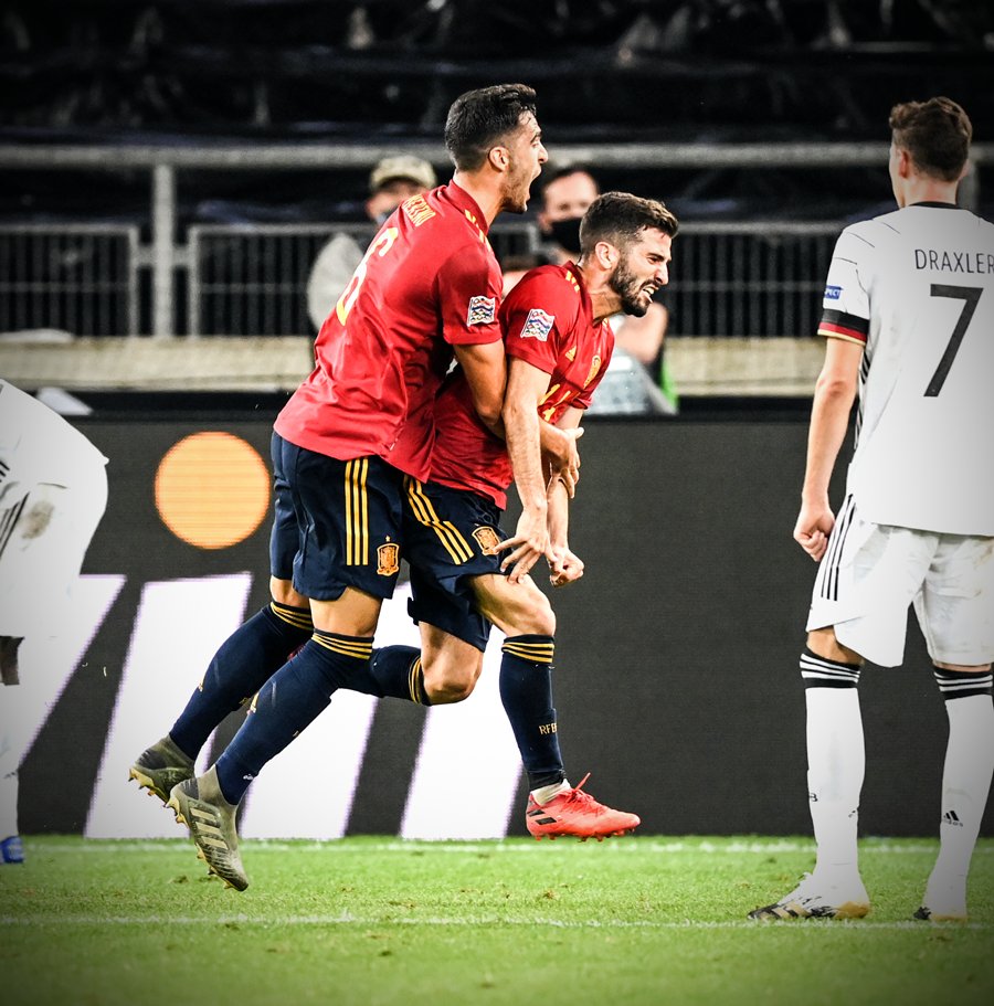 brfootball's tweet photo. Jose Gaya’s first-ever Spain goal was a 95th-minute equaliser against Germany 😤 https://t.co/otuYgFmabx