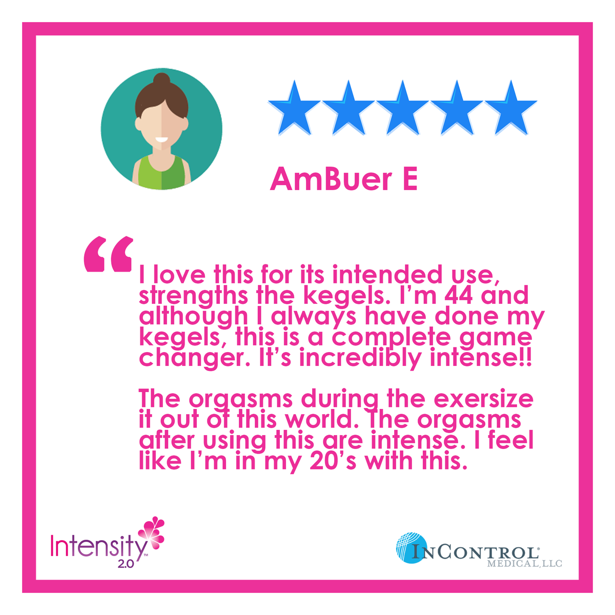 InControl_Med's tweet image. Real people, real results. Read more: incontrolmedical.com/shop/intensity…