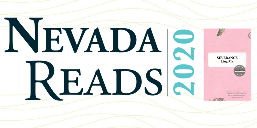 LVCCLD's tweet photo. Severance, a moving family story by Ling Ma, is now available to download for Nevada Reads on Overdrive and the @LibbyApp. Read the book, join the conversation. #NevadaReads #LibrariesDoThat https://t.co/unUG3B2Lsv https://t.co/egh6co0JRq