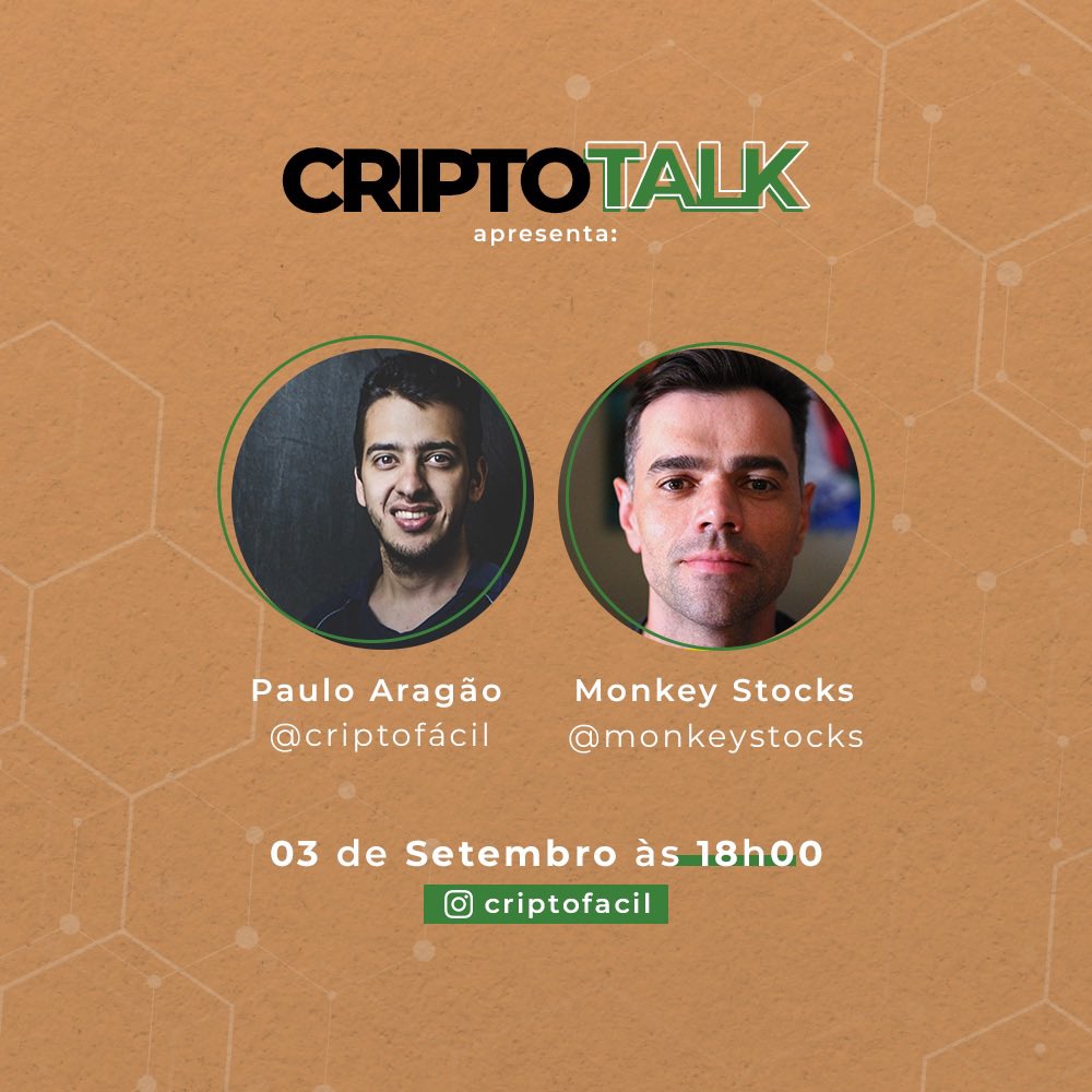 criptofacil's tweet photo. Agora, às 18:00, teremos mais um #CriptoTalk com o @paulo_aragao . O convidado da vez é mais do que especial: O @Monkey_Stocks !
Não deixe de participar!
https://t.co/PotxlUy7YO https://t.co/cl78NF3kqe