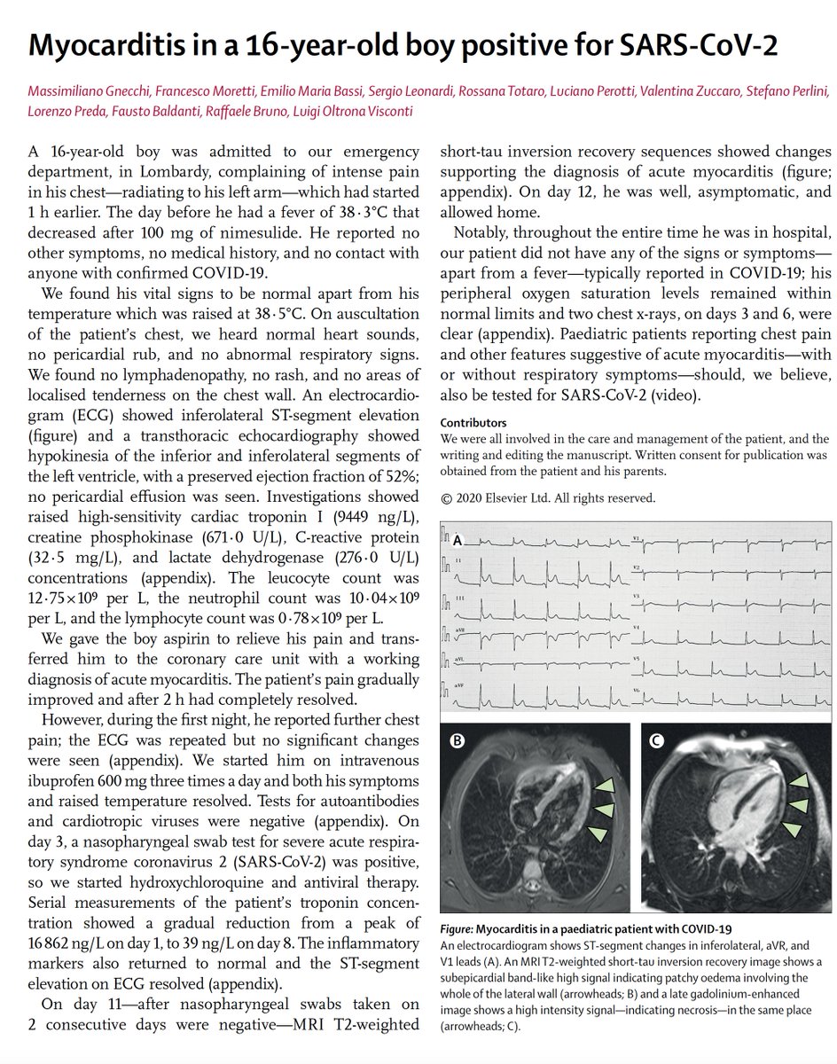 There have been multiple reports of heart involvement with  #COVID19, including young athletes, and replication of  @GladstoneInst iPSC-> heart cell findings. Very little is known about heart inflammation among asymptomatics (unlike lung Δs)