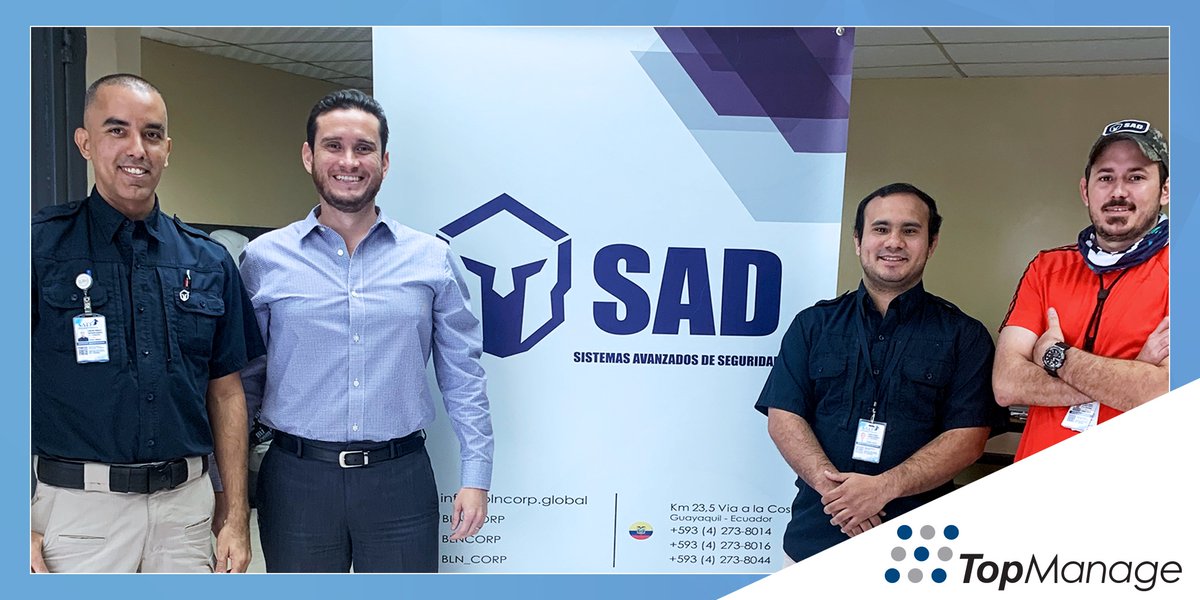 TopManageSAP's tweet photo. Sistemas Avanzados de Defensa, empresa que se dedica a brindar seguridad personalizada, desde servicios de seguridad física hasta control de masas en eventos ahora es parte de la familia TopManage Ecuador y SAP Business One, Agradecemos la confianza que han depositado en nosotros https://t.co/9QV0WePh3O