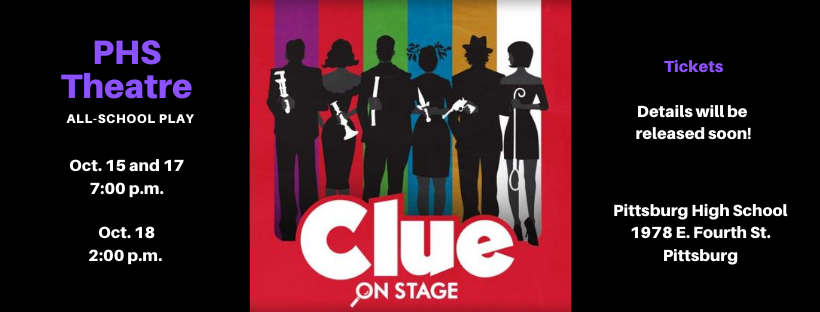 PHSPerforms's tweet image. Congratulations to those who were cast in PHS Theatre's first production of the fall, "Clue On Stage!" bit.ly/31UjvRF