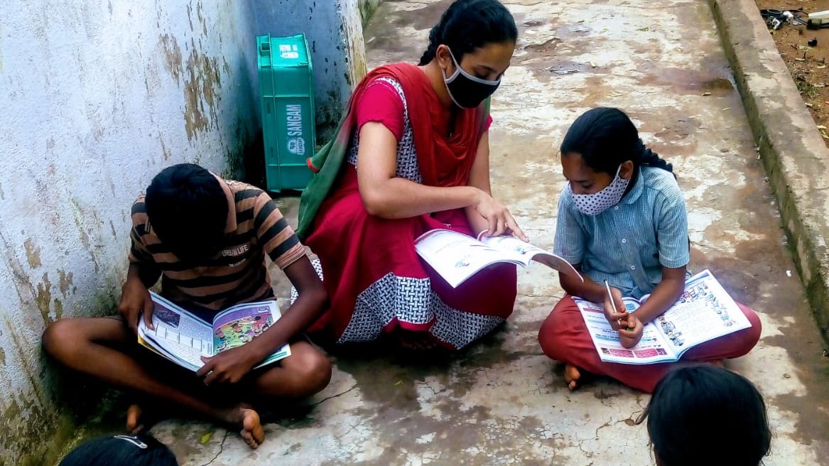 LifeSkills360's tweet photo. Creating a classroom everywhere - our youth leader teaching in her village #communityclassrooms https://t.co/fbqZwQYmsp