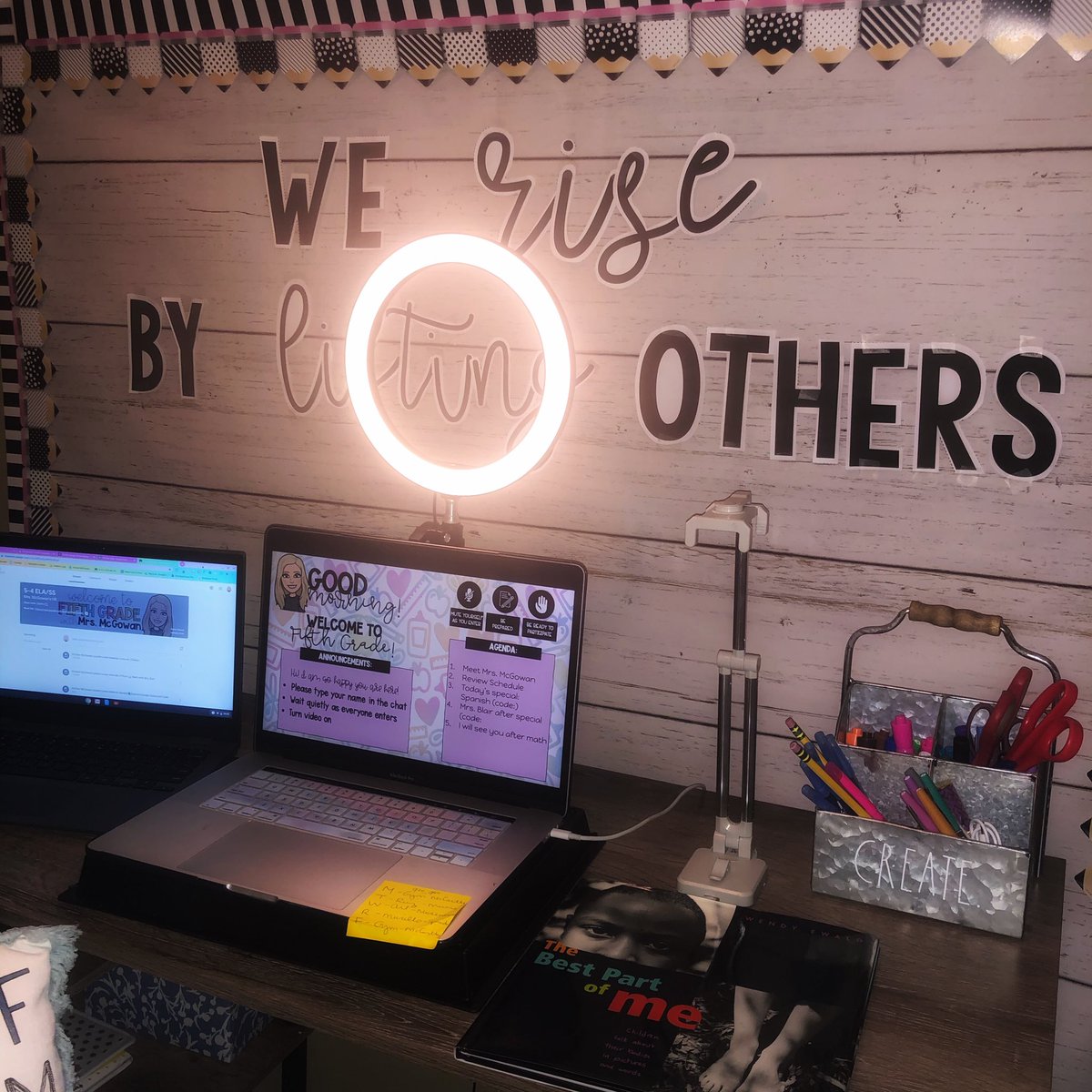 mrsmcgowanin5th's tweet image. First day of 5th grade!! Definitely the most interesting first day of school in my career! Super excited to meet all my students! 👩🏼‍🏫👩‍💻@MenloParkSchool #menlospirit #homeworkspace #shinebrightedison