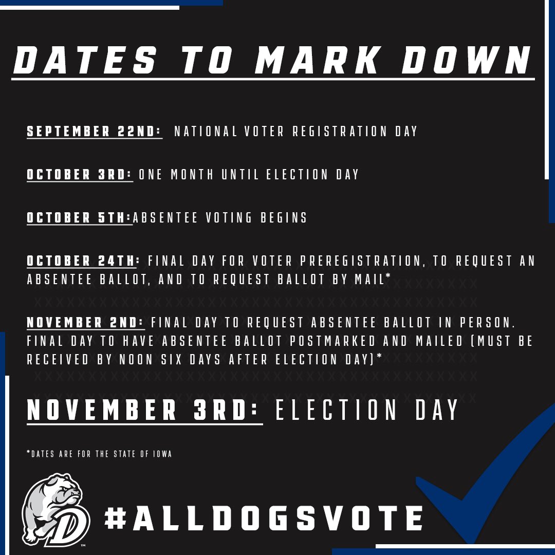 DrakeAllONE's tweet photo. There are several important dates between now and November 3rd so take 📝
#ALLDogsVOTE #DrakeAllONE https://t.co/KvwBhPHCbD