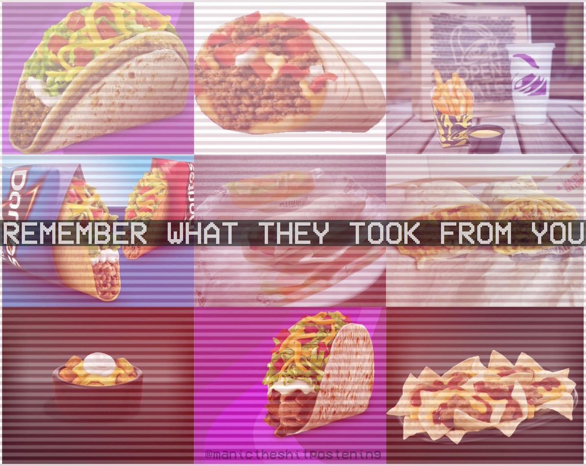 steveofthedead's tweet photo. Hey y’all @tacobell is out here trying to be a supervillain. They’re now getting rid of the Mexican Pizza and mini quesadillas. How can one company hate its own customers this much? Explain yourselves trash. https://t.co/m9RpqDwY5E