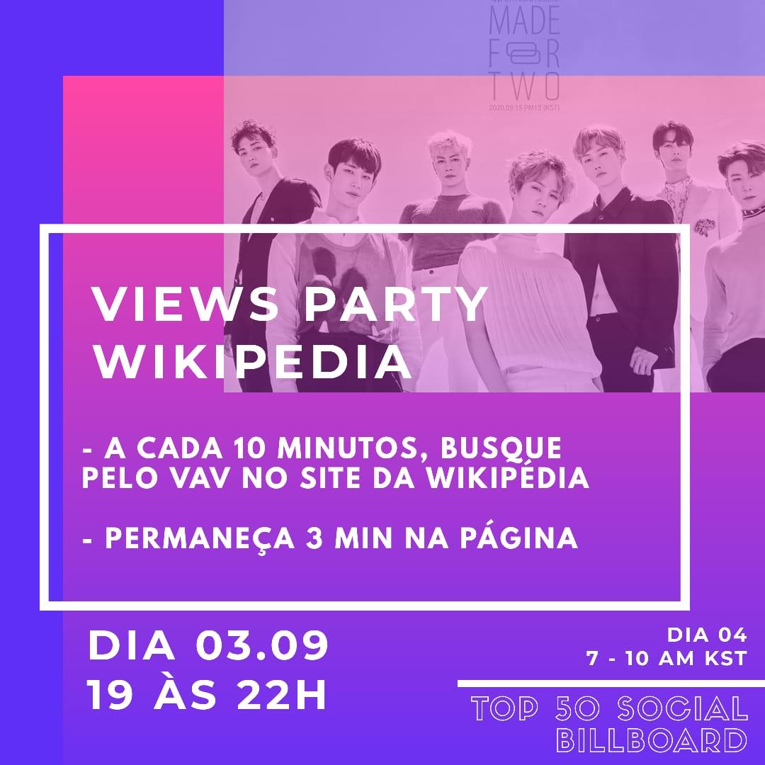 vavupdates's tweet photo. 🚨 CHAMANDO VAMPZ 🚨

Nossas métricas cresceram muito e temos chances de entrar para o Top Billboard Social 50.
Precisamos focar nos critérios que temos pouco engajamento. Por isso vamos fazer uma visita em massa na pagina do VAV na Wikipédia. Hoje das 19 as 22hrs.
#VAV_COMEBACK https://t.co/W9liWc0uhM